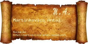 Martinkovics Antal névjegykártya